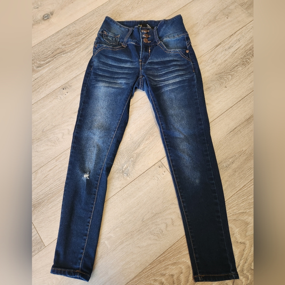 Always Friday Jeans Wide Waistband Skinny Juniors Size 1